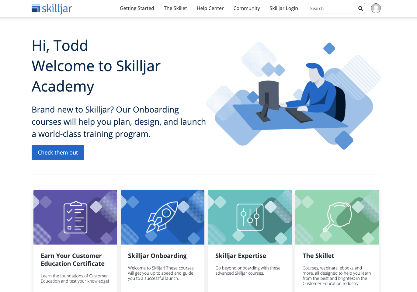 screenshot of Skilljar Customer Education